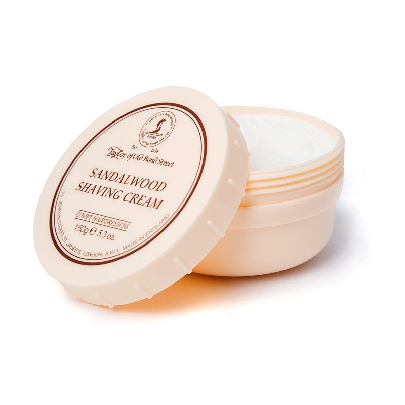 Taylor of Old Bond Street Sandalwood Shaving Cream Bowl, 150g, Open
